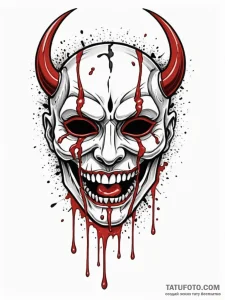 Bone mask crying blood, ink illustration for... - эскиз тату (№1751257951_0, 30.06.2025 04:32) — Tatufoto.com