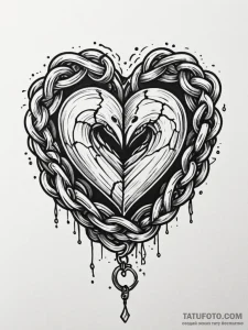 Knot of chains devouring heart, tattoo drawin... - эскиз тату (№1751258546_0, 30.06.2025 04:42) — Tatufoto.com