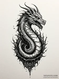 Ashen dragon with molten scales, concept art... - эскиз тату (№1751258950_0, 30.06.2025 04:49) — Tatufoto.com