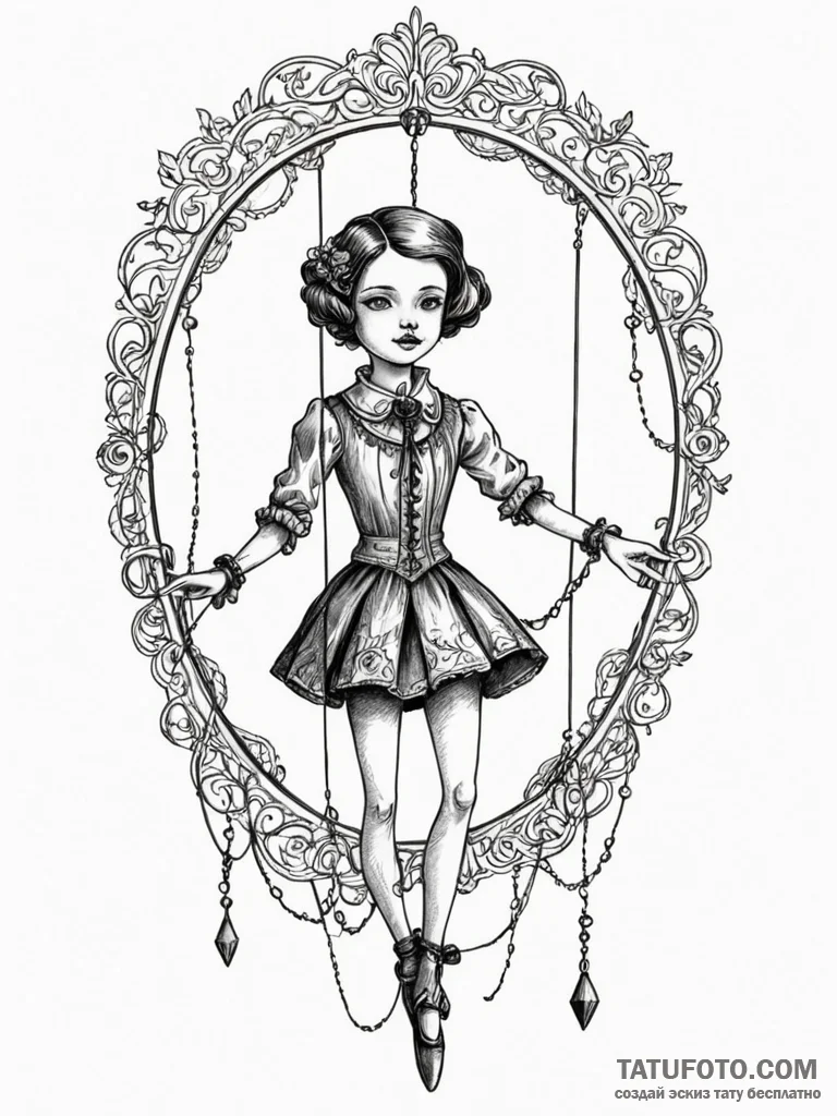 A marionette with cut strings, concept art fo... - эскиз тату (№1751259739_0, 30.06.2025 05:02) — Tatufoto.com