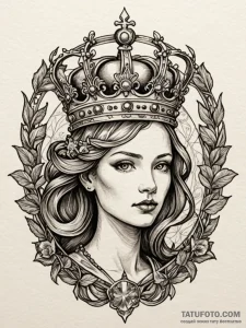 Queen's crown abandoned on a chessboard, conc... - эскиз тату (№1751259985_0, 30.06.2025 05:06) — Tatufoto.com