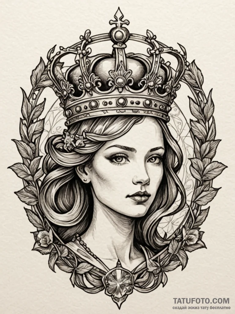 Queen's crown abandoned on a chessboard, conc... - эскиз тату (№1751259985_0, 30.06.2025 05:06) — Tatufoto.com