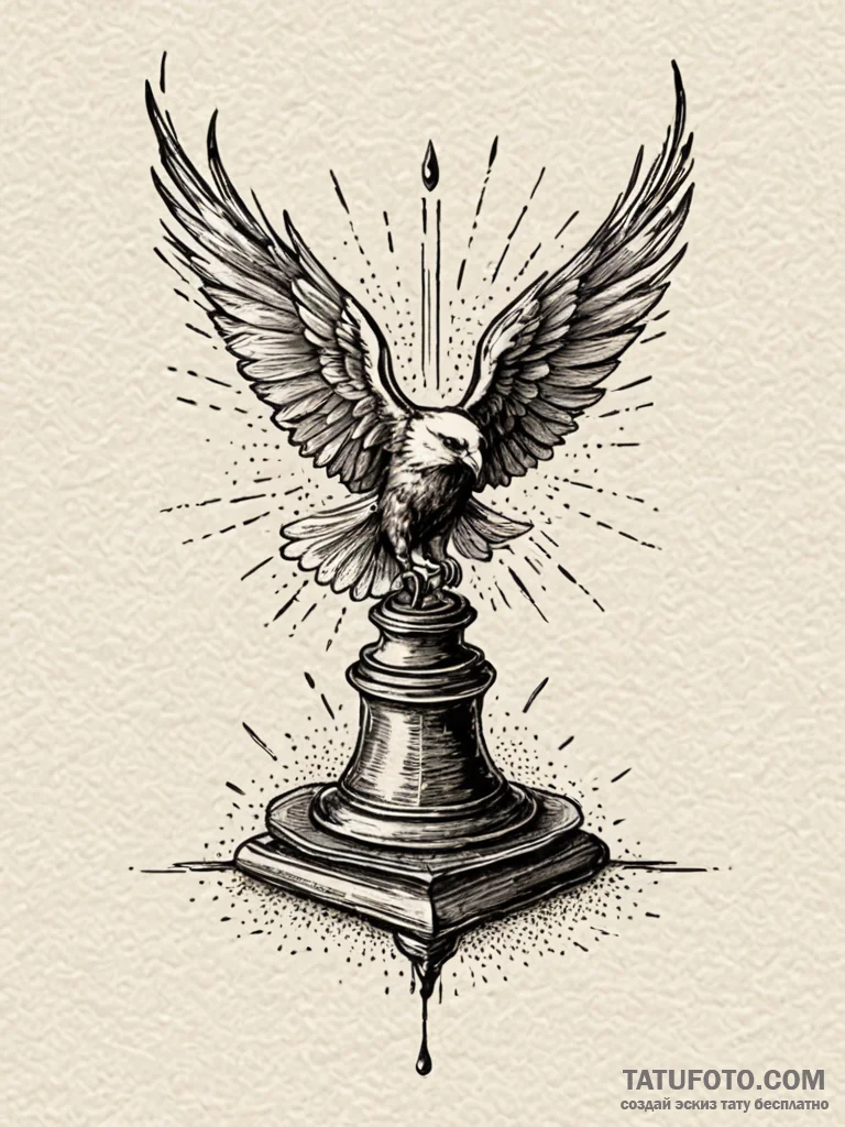 Declaration of independence quill and inkwell... - эскиз тату (№1751260305_0, 30.06.2025 05:11) — Tatufoto.com