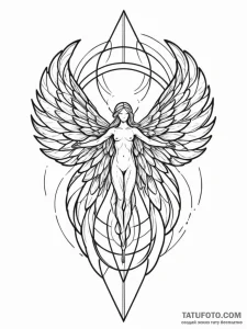 Angel's wing made of shattered stained glass,... - эскиз тату (№1751260717_0, 30.06.2025 05:18) — Tatufoto.com