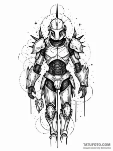 Armor forged from starlight and shadow, tatto... - эскиз тату (№1751260879_0, 30.06.2025 05:21) — Tatufoto.com