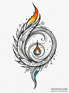 Etched spiral of celestial flame, tattoo line... - эскиз тату (№1751261054_0, 30.06.2025 05:24) — Tatufoto.com