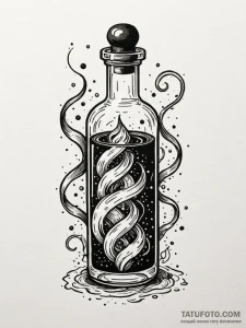 Vial containing a swirling, magical potion, t... - эскиз тату (№1751261554_0, 30.06.2025 05:32) — Tatufoto.com