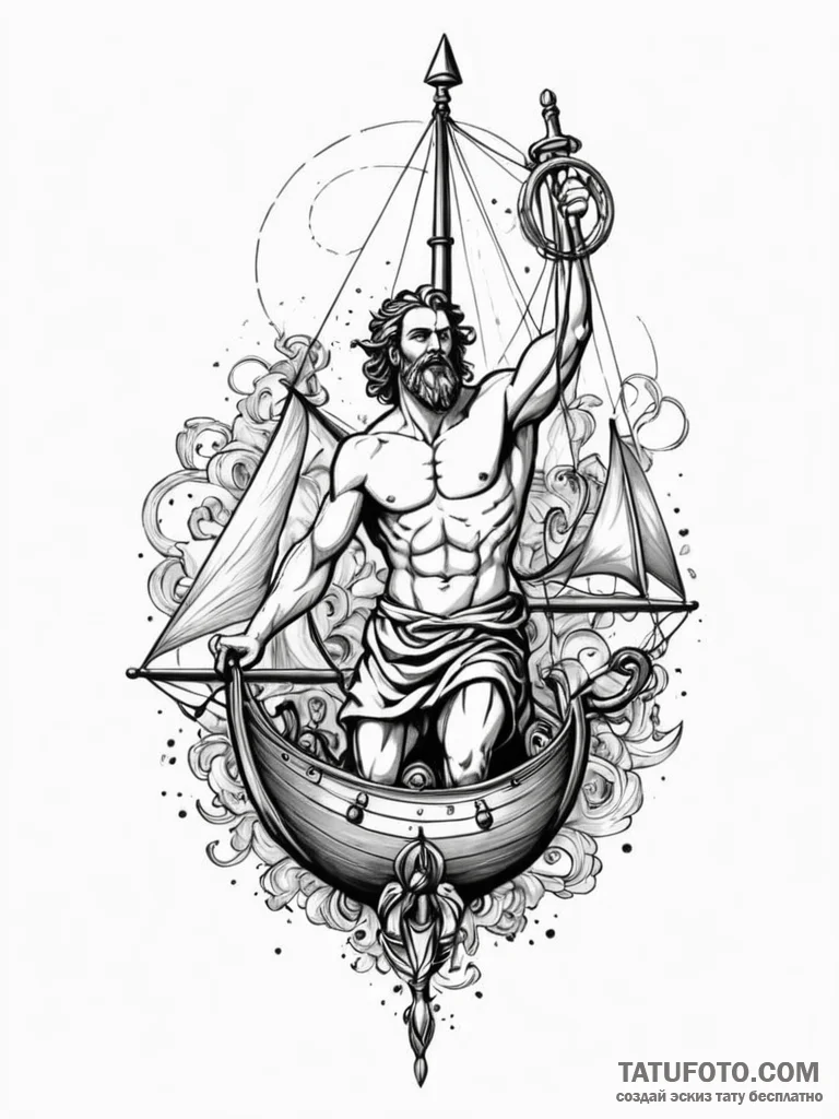 Ulysses (odysseus) tied to the mast, resistin... - эскиз тату (№1751261817_0, 30.06.2025 05:36) — Tatufoto.com