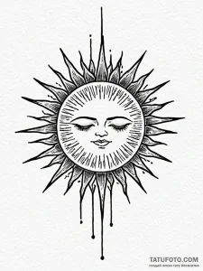 Apocalyptic sun bleeding into sky, tattoo lin... - эскиз тату (№1751262549_0, 30.06.2025 05:49) — Tatufoto.com