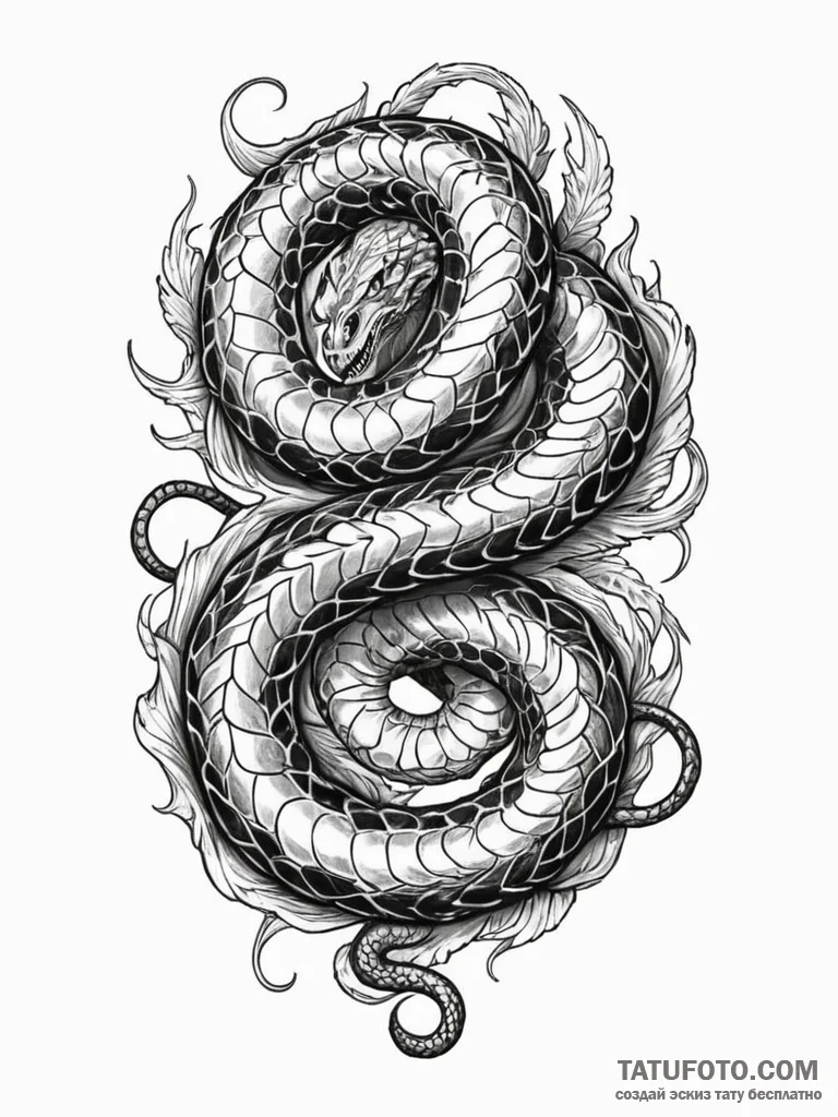 Jр вђњр’в¶rmungandr (world serpent), ink illu... - эскиз тату (№1751262636_0, 30.06.2025 05:50) — Tatufoto.com
