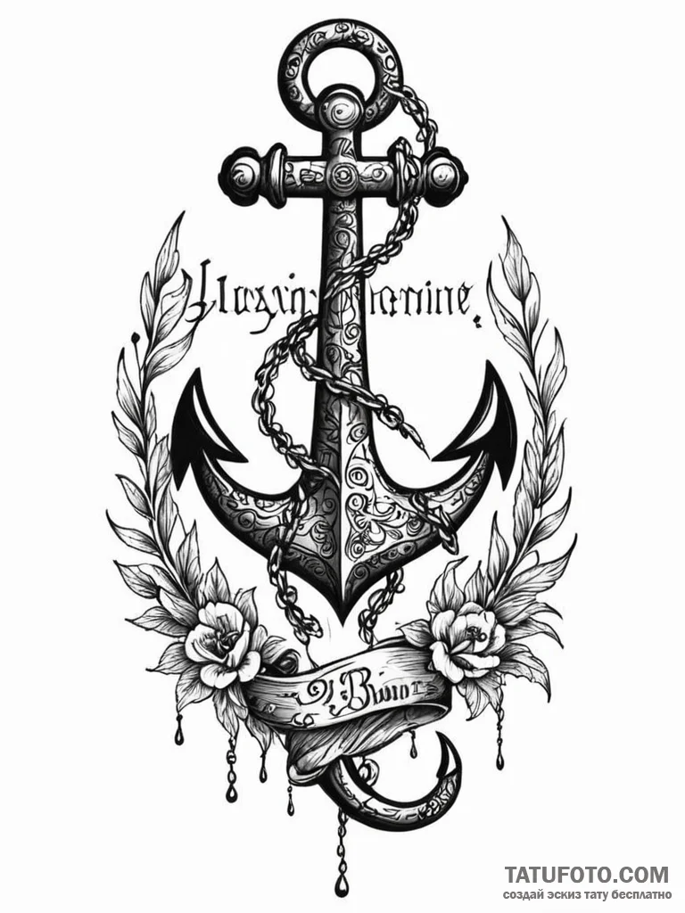 Pirate anchor buried in sand, tattoo flash sh... - эскиз тату (№1751263389_0, 30.06.2025 06:03) — Tatufoto.com