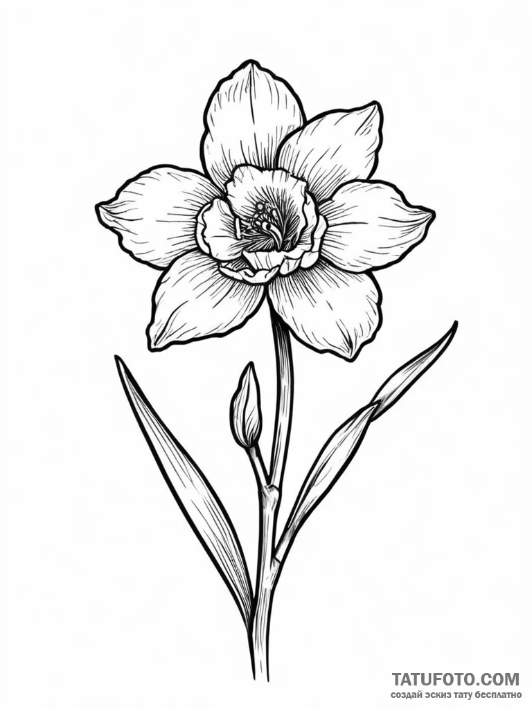 Narcissus - эскиз тату (№1751264756_0, 30.06.2025 06:25) — Tatufoto.com