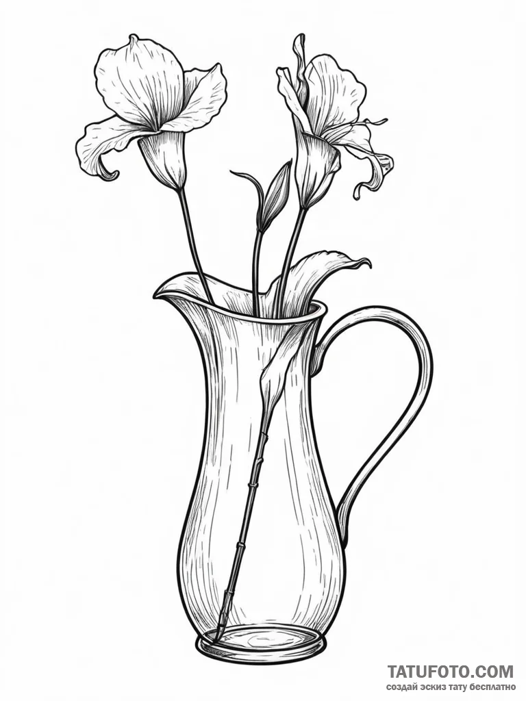 A pitcher plant - эскиз тату (№1751265319_0, 30.06.2025 06:35) — Tatufoto.com