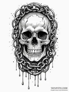Arcane chains binding skull, artistic tattoo... - эскиз тату (№1751265661_0, 30.06.2025 06:41) — Tatufoto.com