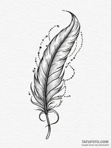 Scarlet feather drifting in mist, ink illustr... - эскиз тату (№1751266087_0, 30.06.2025 06:48) — Tatufoto.com