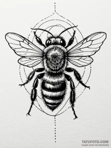 A powerful buzzing bee, industrious,, tattoo... - эскиз тату (№1751267973_0, 30.06.2025 07:19) — Tatufoto.com