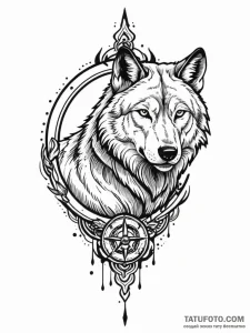 Ancient wolf stalking in eternal mist, ink il... - эскиз тату (№1751268485_0, 30.06.2025 07:28) — Tatufoto.com