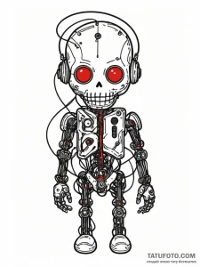 Voodoo doll made from a discarded circuit boa... - эскиз тату (№1751268840_0, 30.06.2025 07:34) — Tatufoto.com