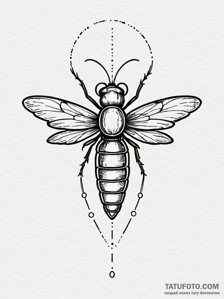Firefly with its abdomen as a glowing vacuum... - эскиз тату (№1751269089_0, 30.06.2025 07:38) — Tatufoto.com