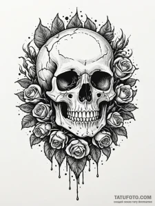 Aquatic skull covered in barnacles, concept a... - эскиз тату (№1751269174_0, 30.06.2025 07:39) — Tatufoto.com