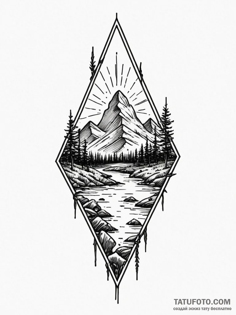 Arrowhead cracked with moss, tattoo line art,... - эскиз тату (№1751269262_0, 30.06.2025 07:41) — Tatufoto.com