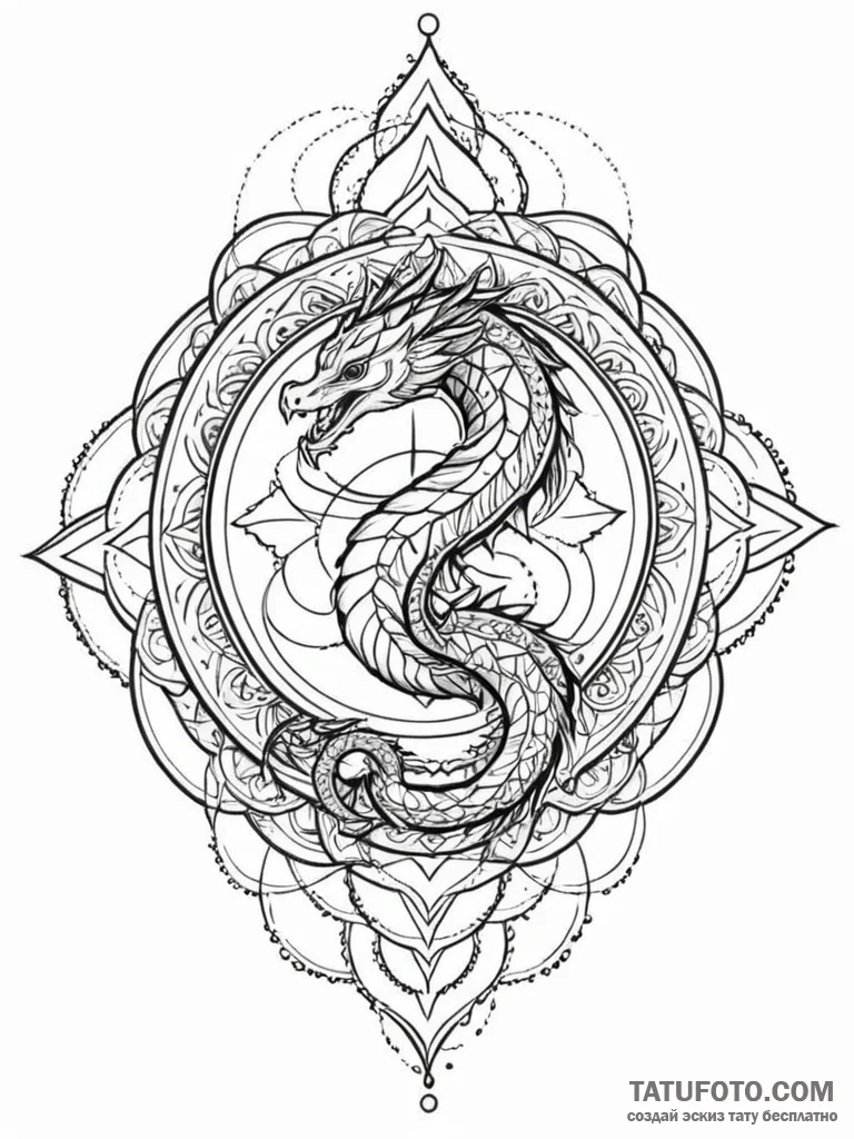Basilisk, concept art for tattoo, black and g... - эскиз тату (№1751269353_0, 30.06.2025 07:42) — Tatufoto.com