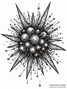 Electron microscope view of a virus, detailed... - эскиз тату (№1751269917_0, 30.06.2025 07:51) — Tatufoto.com
