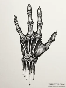 Oak relic held by skeletal hand, tattoo sketc... - эскиз тату (№1751271382_0, 30.06.2025 08:16) — Tatufoto.com