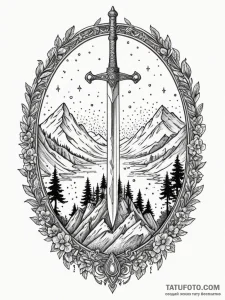Adventure time sword plunged into a pixelated... - эскиз тату (№1751271641_0, 30.06.2025 08:20) — Tatufoto.com