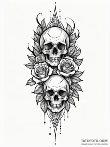 Quartz bloom through fractured spire, tattoo... - эскиз тату (№1751272136_0, 30.06.2025 08:28) — Tatufoto.com
