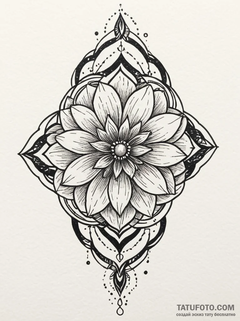 Hidden relic beneath celestial bloom, tattoo... - эскиз тату (№1751272585_0, 30.06.2025 08:36) — Tatufoto.com