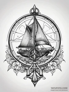 Sextant, concept art for tattoo, on a clean w... - эскиз тату (№1751285188_0, 30.06.2025 12:06) — Tatufoto.com