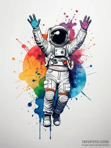 Astronaut reaching for shattered planet, tatt... - эскиз тату (№1751285316_0, 30.06.2025 12:08) — Tatufoto.com