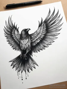 Raven wings devouring light, tattoo drawing o... - эскиз тату (№1751285571_0, 30.06.2025 12:12) — Tatufoto.com