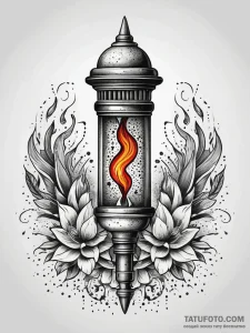 A powerful burning torch, guiding,, tattoo li... - эскиз тату (№1751287955_0, 30.06.2025 12:52) — Tatufoto.com