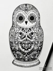 Matryoshka doll, tattoo drawing outline, prof... - эскиз тату (№1751288211_0, 30.06.2025 12:56) — Tatufoto.com