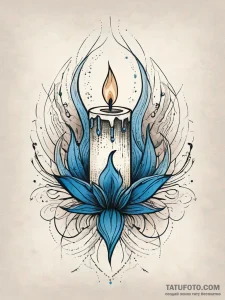 Arcane candle burning blue flame, concept art... - эскиз тату (№1751288846_0, 30.06.2025 13:07) — Tatufoto.com
