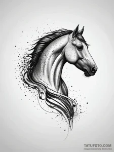 Kelpie horse emerging from water, tattoo sket... - эскиз тату (№1751289928_0, 30.06.2025 13:25) — Tatufoto.com