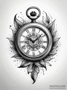 A melting pocket watch draped over a branch,... - эскиз тату (№1751290121_0, 30.06.2025 13:28) — Tatufoto.com