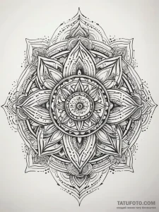 Mirror blade beneath spectral bloom, ink illu... - эскиз тату (№1751290913_0, 30.06.2025 13:41) — Tatufoto.com