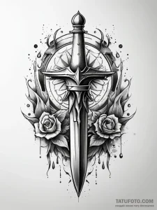 Dagger bleeding molten silver, concept art fo... - эскиз тату (№1751291039_0, 30.06.2025 13:43) — Tatufoto.com