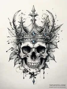 Jewel helm crowned in ivy, artistic tattoo sk... - эскиз тату (№1751291646_0, 30.06.2025 13:54) — Tatufoto.com