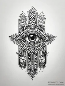 Hamsa hand with an eye that weeps starlight,... - эскиз тату (№1751292855_0, 30.06.2025 14:14) — Tatufoto.com