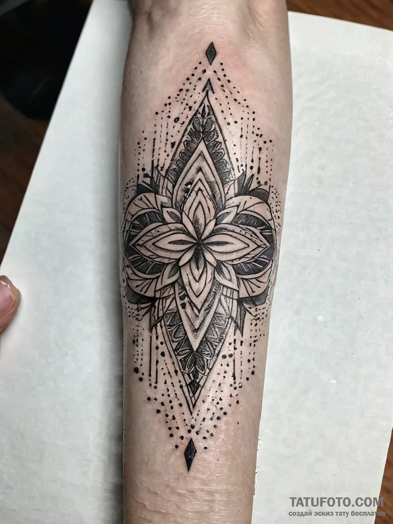Keystone echoing spectral light, artistic tat... - эскиз тату (№1751293678_0, 30.06.2025 14:27) — Tatufoto.com