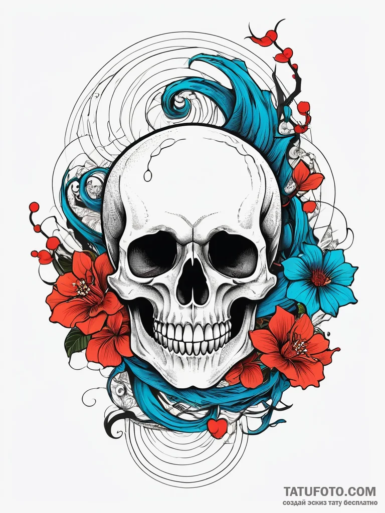 Memento mori (still life with a skull), tatto... - эскиз тату (№1751294125_0, 30.06.2025 14:35) — Tatufoto.com