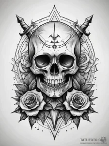Kris dagger through spectral sigil, ink illus... - эскиз тату (№1751294239_0, 30.06.2025 14:37) — Tatufoto.com