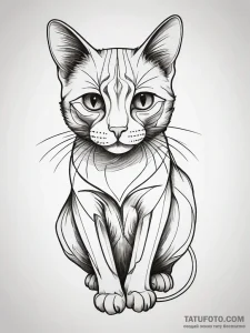 Schrodinger's cat, both alive and skeletal, i... - эскиз тату (№1751294375_0, 30.06.2025 14:39) — Tatufoto.com