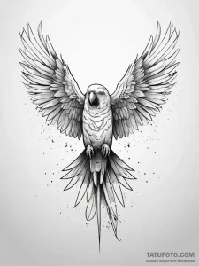 Parrot wings beneath spectral storm, tattoo d... - эскиз тату (№1751294438_0, 30.06.2025 14:40) — Tatufoto.com