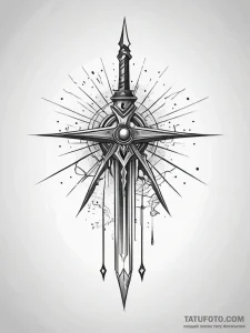 Jagged blade through spectral rift, artistic... - эскиз тату (№1751294626_0, 30.06.2025 14:43) — Tatufoto.com