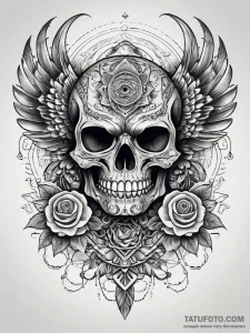 Quetzalcoatl, the feathered serpent, in fligh... - эскиз тату (№1751295427_0, 30.06.2025 14:57) — Tatufoto.com